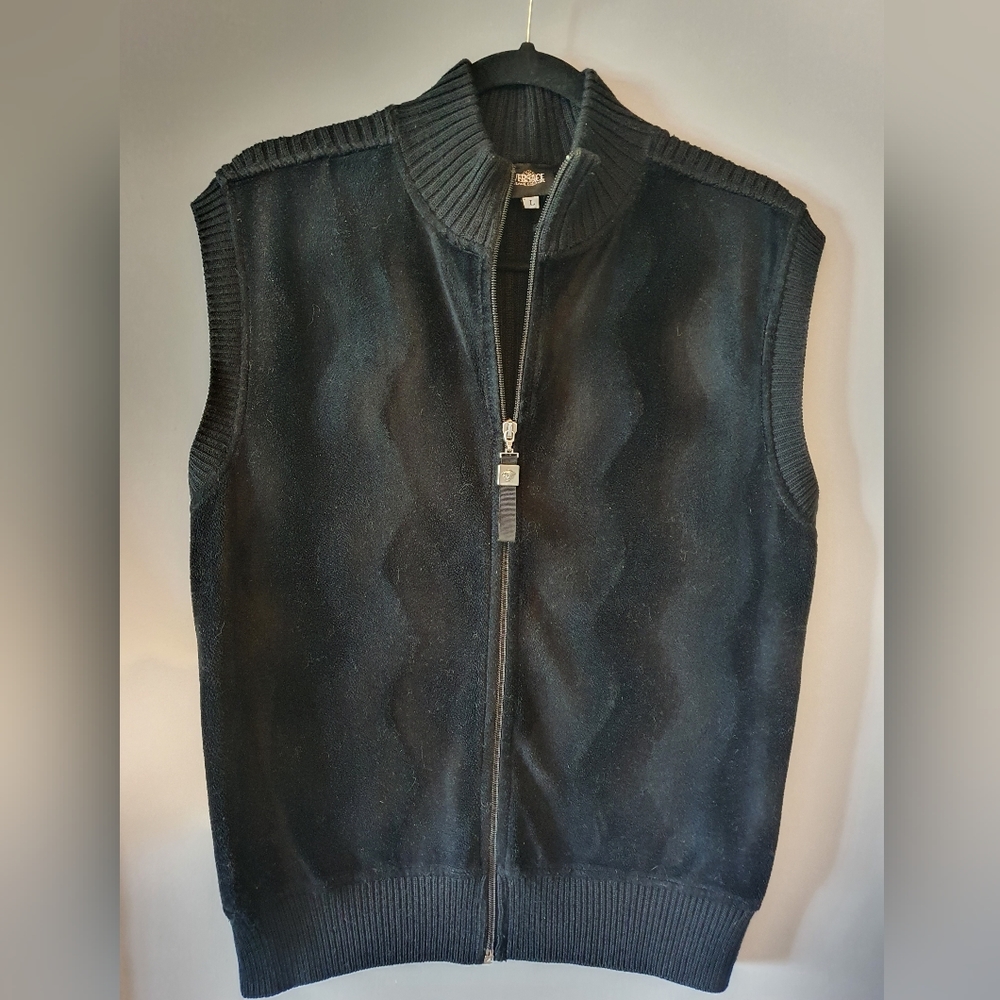 Versace Suede and Wool Vest with Zippers